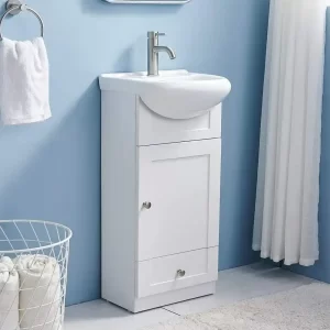 White small bathroom vanity with sink