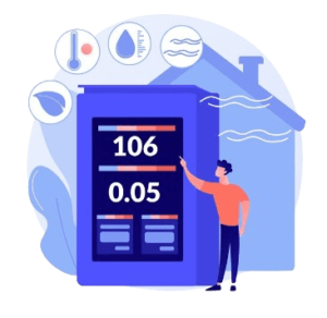 A animation that is demonstrating moisture and humidity numeric number